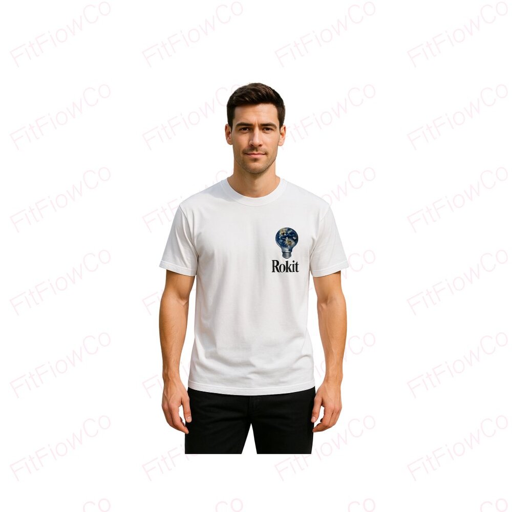 ROKIT Graphic Short Sleeve Tee White Size S NWT Made in USA